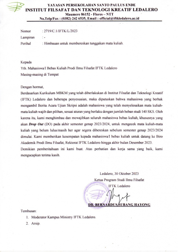 Surat Kepada Mahasiswa Semester Bebas